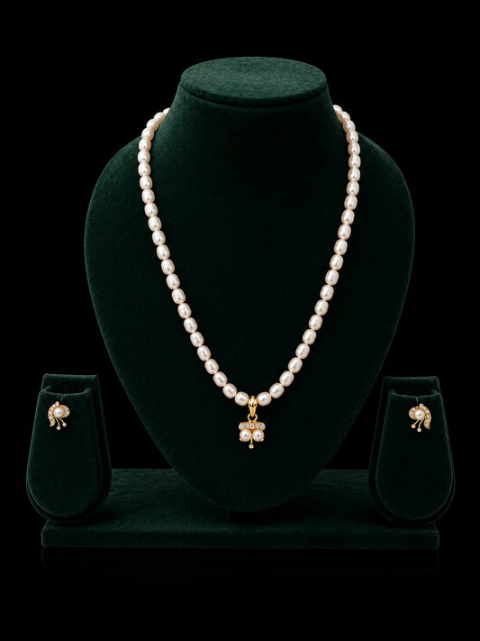 ✨ Original Hyderabad Pearl Pendant Necklace Set ✨